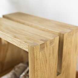 Handcrafted Solid Oak Wooden Stool, Handmade Side Table, Bathroom Stool, Versatile & Compact Furniture - thumbnail 2