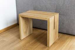 Handcrafted Solid Oak Wooden Stool, Handmade Side Table, Bathroom Stool, Versatile & Compact Furniture