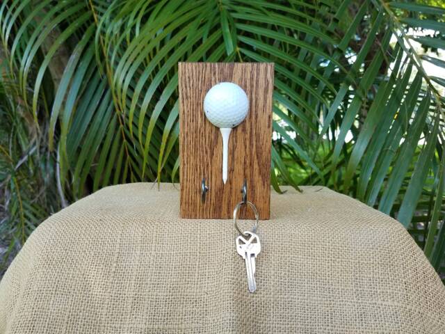 Golf Ball Key Holder, Beach Rack, Ring Golfer Gifts, Leash Hook, Gifts For Men, Man Cave Decor - image 1