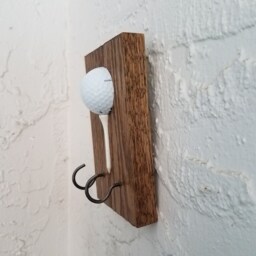 Golf Ball Key Holder, Beach Rack, Ring Golfer Gifts, Leash Hook, Gifts For Men, Man Cave Decor - thumbnail 3