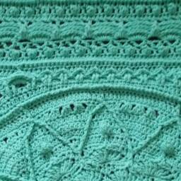 Crocheted Baby Blanket - Room Mint Green Nursery , Stroller Blanket, Playpen Rug, Babygirl Boy - thumbnail 4