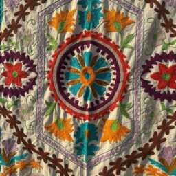 Suzani Embroidered Cotton Throw - Handmade Decorative Blanket For Sofa & Bed - thumbnail 2