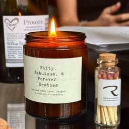 50Th Birthday Gift, Fifty & Fabulous, Best Friend Aromatherapy Candle, Personalised Milestone Birthday, Gift For Her, Vegan - thumbnail 2