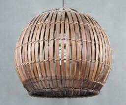 Bamboo Sphere Pendant Light Natural Woven Lampshade