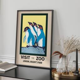 London Zoo Regents Park Wall Art Print, Vintage Style Travel Poster, Animal Lover Home Decor, Living Room Wildlife - thumbnail 2
