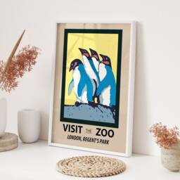 London Zoo Regents Park Wall Art Print, Vintage Style Travel Poster, Animal Lover Home Decor, Living Room Wildlife - thumbnail 3