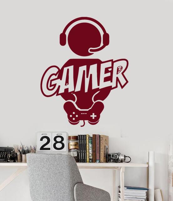 Wall Vinyl Decal Children's Room Decor Gamer Tools Joysticks Computers Games Gaming Decoration - #1114Dz - image 1
