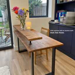 Wooden Desk For Home Office, Solid Wood Computer Desk, Writing Scandinavian With Optional Monitor Stand & Keyboard Tray - thumbnail 4