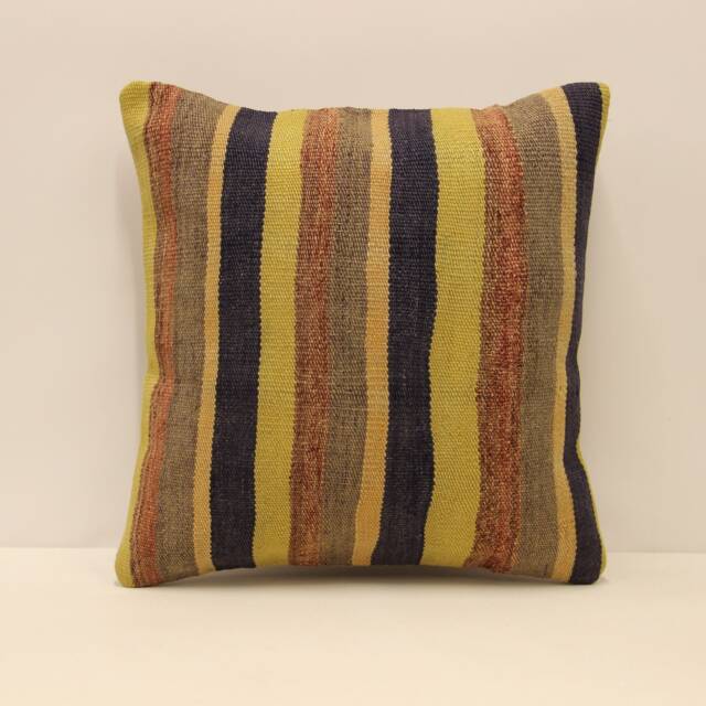 Kilim Pillow, Sofa Pillow Boho Pillow, Handmade Pillow, 18x18 in 45x45 cm Minimalist Decorative Pillow, Cushion Cover Throw Pillow 4Kbf-637 - image 1