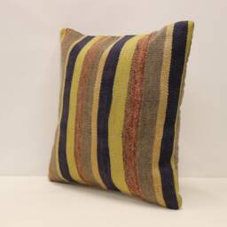 Kilim Pillow, Sofa Pillow Boho Pillow, Handmade Pillow, 18x18 in 45x45 cm Minimalist Decorative Pillow, Cushion Cover Throw Pillow 4Kbf-637 - thumbnail 3
