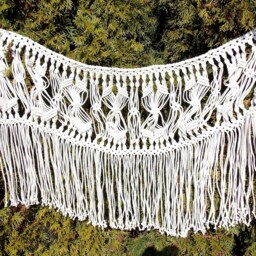 Boho Curtain Macrame Wall Hanging Bohemian Garland Bedroom Wedding Tassels Natural Cotton Large Decor - thumbnail 2