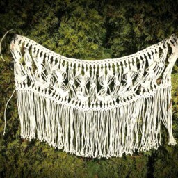 Boho Curtain Macrame Wall Hanging Bohemian Garland Bedroom Wedding Tassels Natural Cotton Large Decor - thumbnail 3