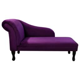 Handmade Purple Velvet Chaise Longue - thumbnail 2