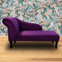 Handmade Purple Velvet Chaise Longue - thumbnail 3