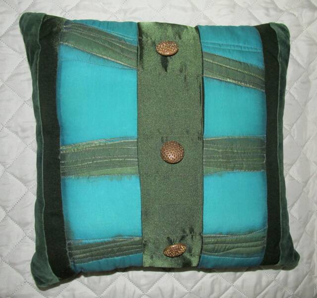 Hand Pained & Silk-Screened Pillow - image 1