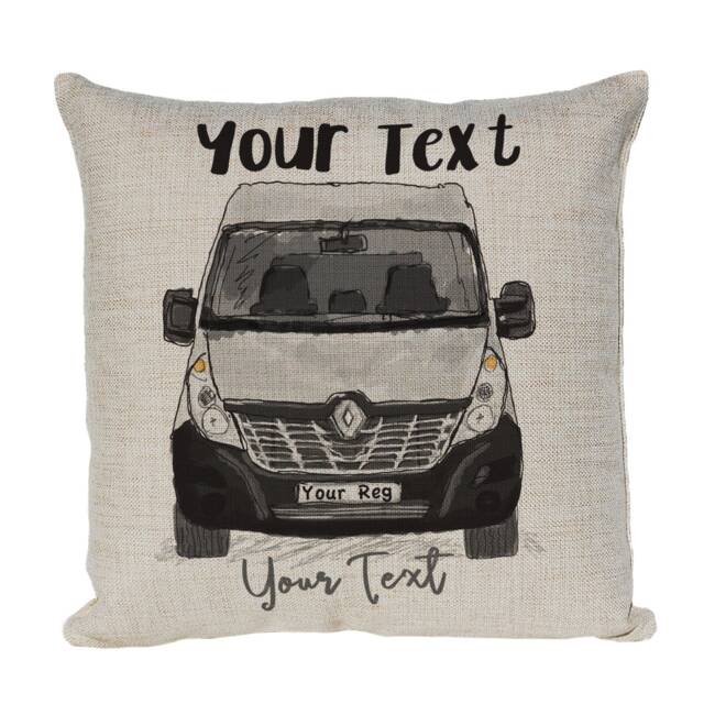 Personalised Camper Van Renault Master Cushion Cover, Choice Of Colours By Inspired Creative Design - image 1