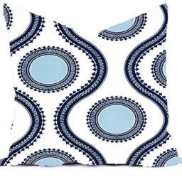 Outdoor Pillows Or Indoor Custom Cover Size Include 16x16, 18x18 - Navy Modern Geometric Native Tribal - thumbnail 4
