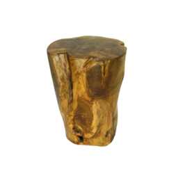 Round Teak Root Stool Or Lamp Table 30cm - thumbnail 3