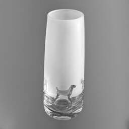 Jack Russell Vase - 15cm Crystal Glass Bud Vase With Jack Russell Terrier Frieze Design - thumbnail 2