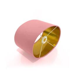 New Luxury High Quality Candy Floss Pink 74 Cotton Fabric Lamp Shade Oval Shape Oval Metallic Lining - thumbnail 3