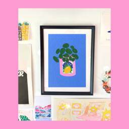 Chinese Money Plant & Vintage Can Art Print - House Botanical Wall Decor Bold Quirky - thumbnail 3
