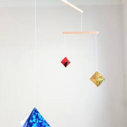 Montessori Mobile Set Of 5 - Munari, Gobbi, Octahedron, Dancers & Rainbow For Newborn Visual Development Nursery Decor - thumbnail 3