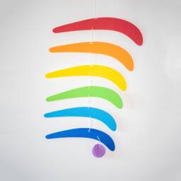 Montessori Mobile Set Of 5 - Munari, Gobbi, Octahedron, Dancers & Rainbow For Newborn Visual Development Nursery Decor - thumbnail 4
