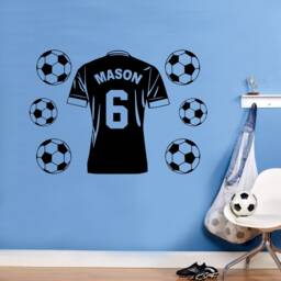 Personalised Football Shirt - Wall Art Vinyl Transfer Sticker Kids Bedroom - thumbnail 2