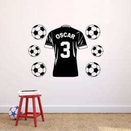 Personalised Football Shirt - Wall Art Vinyl Transfer Sticker Kids Bedroom - thumbnail 3