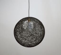 Black Sphere Pendant Light Modern Cotton Yarn Lamp - 30cm-12 - thumbnail 1