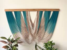 Large Handmade Macrame Wall Hanging - Dip Dye Boho Tapestry