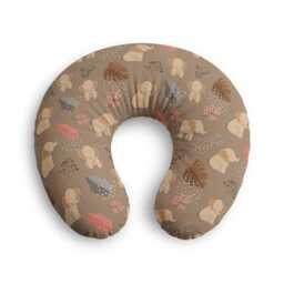Neutral Elephant Pattern Nursing Pillow Cover - Baby Cushion Slipcover - thumbnail 2