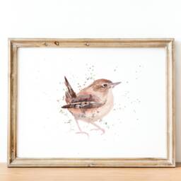 Wren Artwork Print, Watercolour Garden Bird Print, Wren Artwork, Wall Art, Gift For Grandparents, British - thumbnail 3
