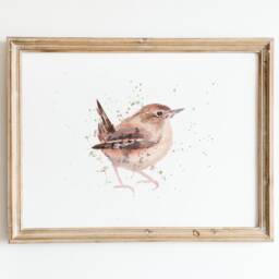 Wren Artwork Print, Watercolour Garden Bird Print, Wren Artwork, Wall Art, Gift For Grandparents, British - thumbnail 2