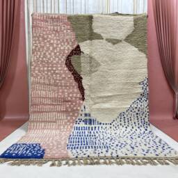 Custom Beni Ouarain Rug Handmade Moroccan Wool Carpet - thumbnail 2