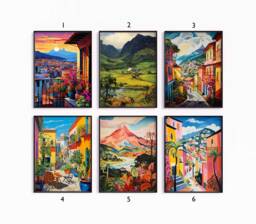 Ecuador Poster Set, Latin Travel Prints, Floral Art, South American Decor, Folk Art Poster, Gallery Wall, Gift, A1/A2/A3/A4 - thumbnail 1
