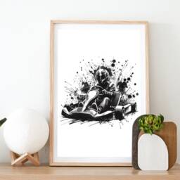 Go Karting Print Poster - Set Of 3 Posters - Room Decor Art Boys Bedroom Black Kart Prints Driver Gifts - thumbnail 2