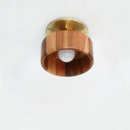 Acacia Wood & Brass Farmhouse Modern Sconce Kitchen Fixture Light Wooden Farmhuse Wall Entry - thumbnail 3