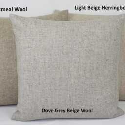 Light Beige Herringbone Wool Abraham Moon British Pillow Cushion Cover Square Lumbar Rectangle - thumbnail 3
