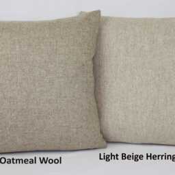 Light Beige Herringbone Wool Abraham Moon British Pillow Cushion Cover Square Lumbar Rectangle - thumbnail 2