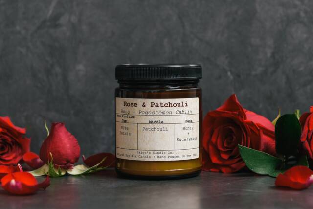 Rose & Patchouli Vegan Soy Wax Candle - image 1