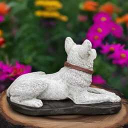 Stone German Dog Statue Concret Pet Figure Cement Animal Decoration Dog Lover Gift Handmade Backyard Ornament Front Door Decor Yard Art - thumbnail 4