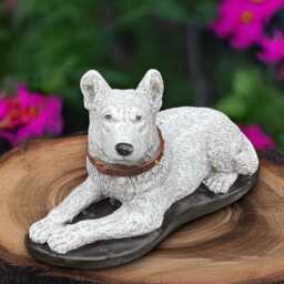 Stone German Dog Statue Concret Pet Figure Cement Animal Decoration Dog Lover Gift Handmade Backyard Ornament Front Door Decor Yard Art - thumbnail 3