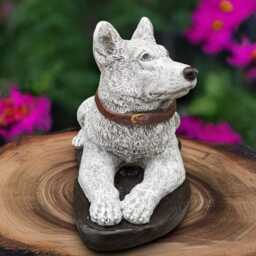 Stone German Dog Statue Concret Pet Figure Cement Animal Decoration Dog Lover Gift Handmade Backyard Ornament Front Door Decor Yard Art - thumbnail 2