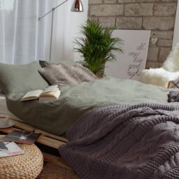 Green Softened Linen Duvet Cover Set, Duvet Cover With 2 Pillowcases, Full Size, Queen King Size - thumbnail 2