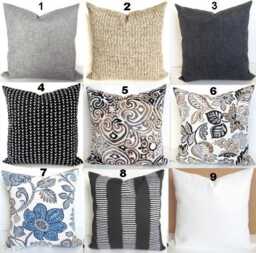 Gray Outdoor Pillow Charcoal Grey Throw Pillow Covers Black Outdoor Solid Tan All Sizes - thumbnail 1