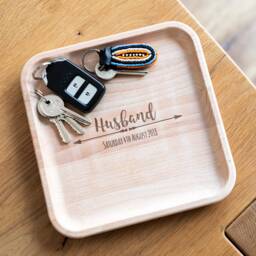 Coin Tray - Husband Wedding Gift Personalised Wooden For On Dad Bride To Groom Lc493 - thumbnail 1