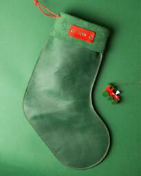 Personalized Leather Christmas Stockings, Stockings Ornaments, New Year Gifts - thumbnail 1