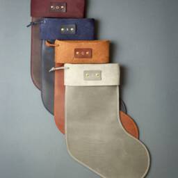 Personalized Leather Christmas Stockings, Stockings Ornaments, New Year Gifts - thumbnail 3