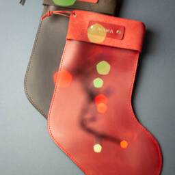 Personalized Leather Christmas Stockings, Stockings Ornaments, New Year Gifts - thumbnail 2